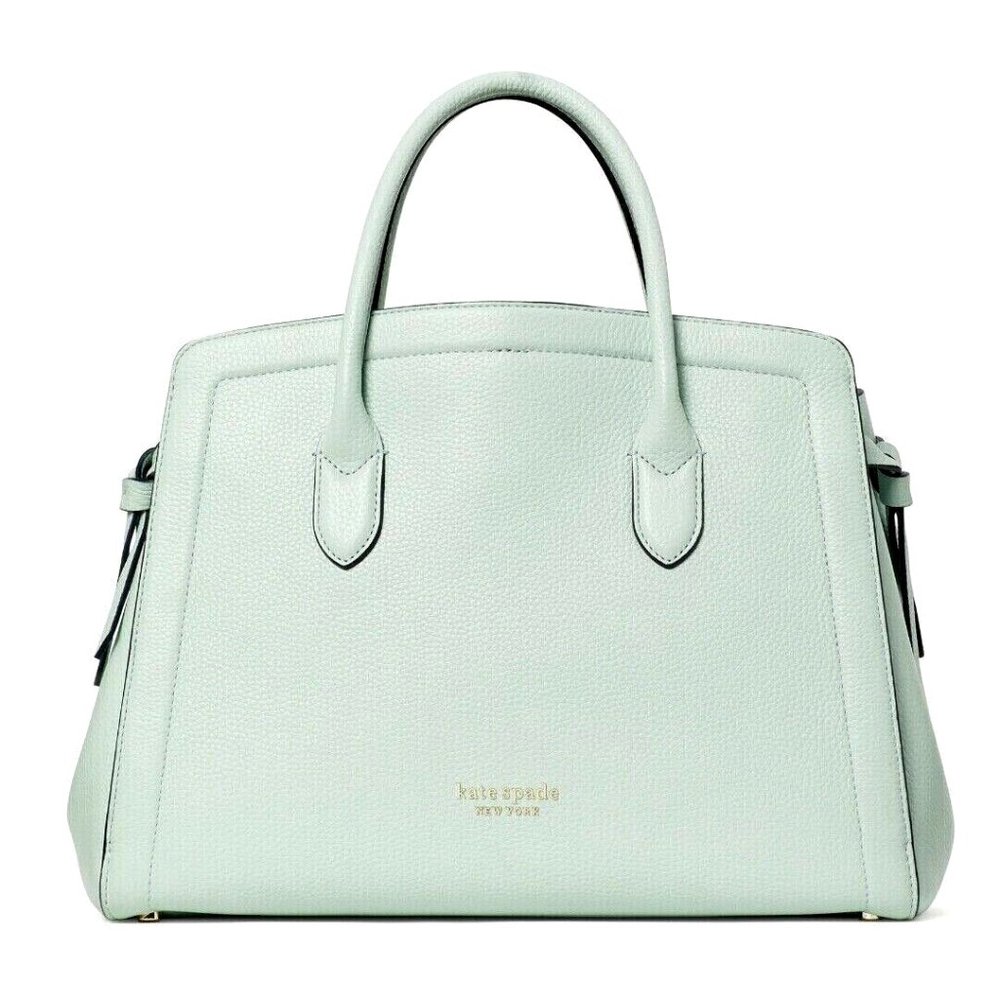 New Kate Spade Knott Pebble Leather Large Satchel Leather Crystal Blue